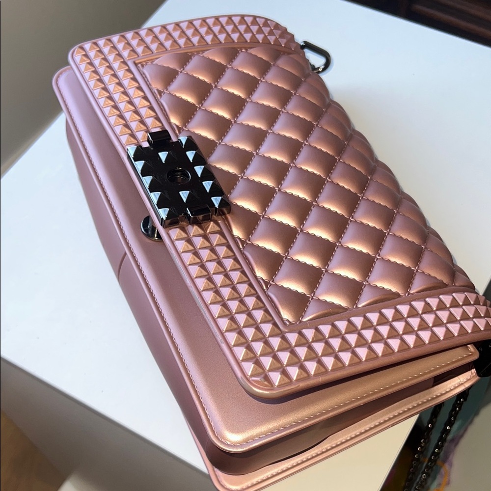 Pink Quilted Chain Shoulder Bag - Picture 7 of 7